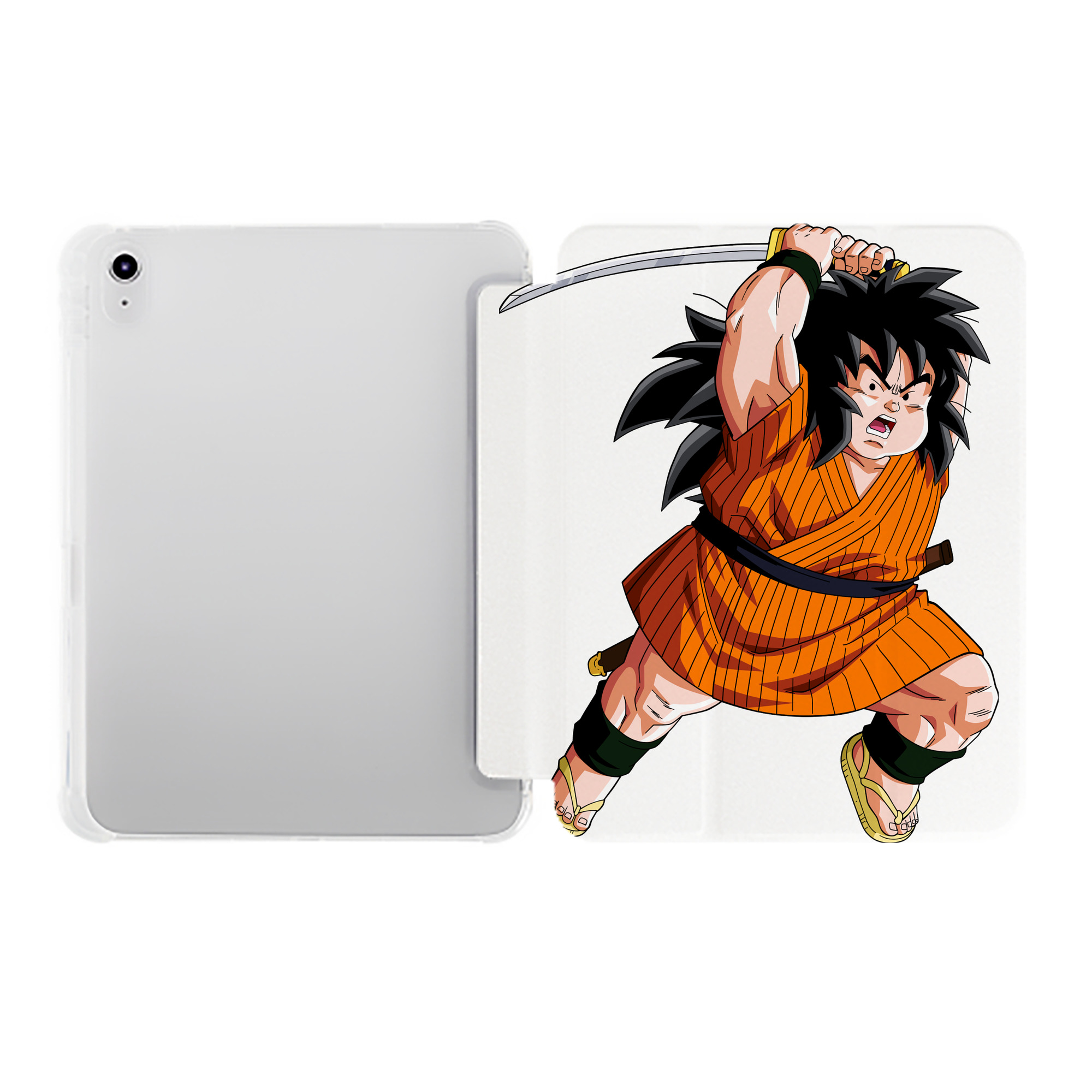 （画像用） ドラゴンボール やじろべえ DRAGON BALL Yajirobe IPad ケース ペン収納付き 三つ折りスタンド PUレザー×シリコン 対応機種9.5/10.5/10.9インチ